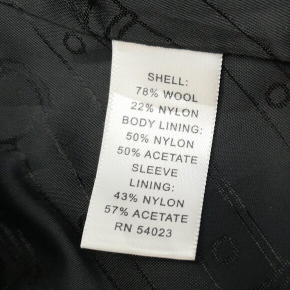 Banana Republic Ladies Size Medium Lined Black Wool Blend  Belted Pea Coat - Picture 5 of 14